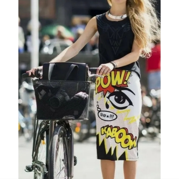 RARE TOPSHOP POW KABOOM SKIRT  SIZE EU 38 UK 10 US 6 POP ART - Picture 2 of 5